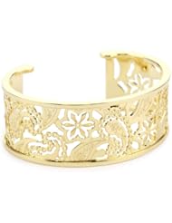 Rebecca "Cashmere" Yellow Gold Over Bronze Paisley Cuff (medium)