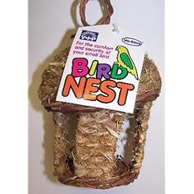 Vo-Toys Straw Round Roofed Finch House Nest by Votoy