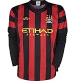 New Soccer Jersey 2012 Manchester City Away Long Sleeves Football Shirt Size M-42", Xl- 46"