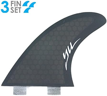 True Ames FCS Base YU Hexcore Thruster Surfboard Tri Fin Set Smoke
