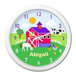 Olive Kids - Country Farm Personalized Clock (White)