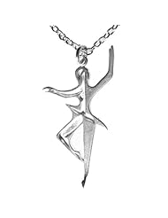 Dancer for Peace Delicate Silver Dipped Pendant Necklace on 18" Rolo Chain