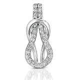14k .26 Dwt Diamond White Gold Love Knot Charm - JewelryWeb