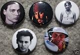 Set of 5 BRAND NEW Johnny Depp One Inch Buttons / Pins