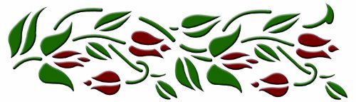 Home Design B13002 - 3D Effekt Schablone Tulpenmeer 13 x 40 cm