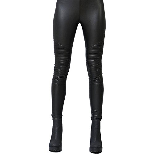 SXG Women's Faux Leather High Waist Leggings Fashion Black Pants