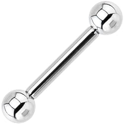 10 Gauge STEEL BARBELL Tongue Ring 5/8" 6mm