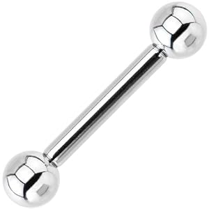 10 Gauge Steel Barbell Tongue Ring 5 8 6mm
