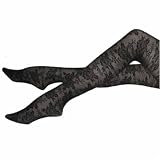 BLACK BETSEY JOHNSON ROSE GARDEN PATTERNED TIGHTS - S/M