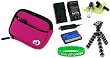 5n1 Neoprene Sleeve (Hot Pink) Case / LI-40B LI-42B 650mAh Li-Ion Battery / AC DC Charger / Tripod / LCD Cleaning Kit for Olympus Stylus Tough-3000 Digital Camera Green