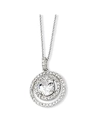 Sterling Silver Circle Cz 18in Necklace