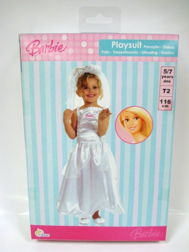 Childrens Toyshop  Third Party New : Barbie Bride Costumer - 5/7 Years