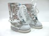 Silver & White CONVERSE SNEAKERS TENNIS SHOES w/Buckle- Fits the American Girl 18