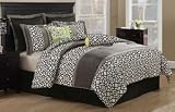 Best Quality Ironwork Grey King Comforter Set with 4 Bonus Pieces By Pem America