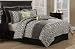 Best Quality Ironwork Grey Queen Comforter Set with 4 Bonus Pieces By Pem America