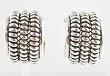 Wide Sterling Silver Twisted Hoop Earrings, #2158