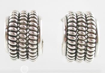 Wide Sterling Silver Twisted Hoop Earrings, #2158