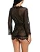 Avidlove Women's Lace Kimono Robe Mesh Babydoll Lingerie Chemise Black L