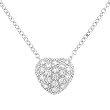 Sterling Silver Heart Pendant with Clear CZs