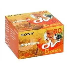 Sony 5 Pack 60 min DVM Premium with Free Head Cleaner