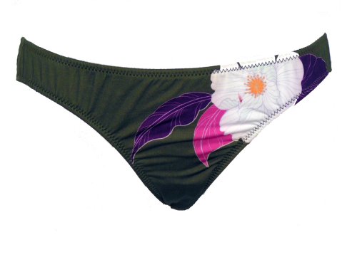 Radio Fiji Taupe Retro Floral Swimsuit-bottoms S