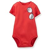 カーターズ Carter's ボディスーツサングラスプリント 半袖 綿リブ100% Sunglasses Bodysuit NB (50-55cm)