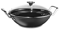 Tefal Jamie Oliver Hard Anodised Wok and Lid, 32 cm