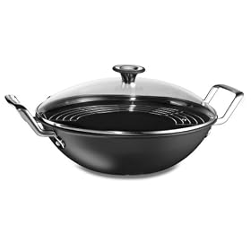 Tefal Jamie Oliver Hard Anodised Wok and Lid, 32 cm