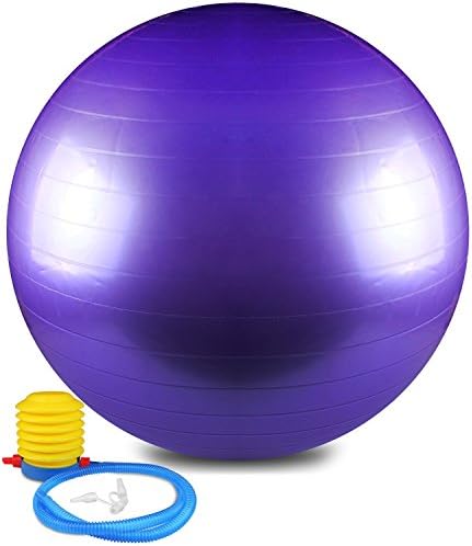 Ladyfavor Extra Thick Anti-Burst Stability Exercise Ball for Yoga, Balance, Workout, Fitness, Gym, Pilates &amp; Physical Therapy with Pump