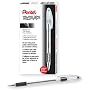 Pentel R.S.V.P. Stick Ballpoint Pen, Medium Point, 1.0 mm Translucent Barrel, Black Ink (BK91-A), 12-Count
