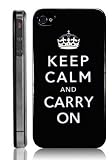 Black Keep Calm and Carry On Hard Back Case/Cover for Apple iPhone 4G/4S UK [Electronics]