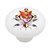 Southwestern Design Mountain Lion Decorative High Gloss Ceramic Drawer Knob