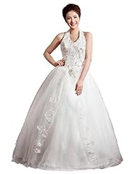 Plus Size Beaded Lace-Up Sequined Backless Crystal Halter Sleeveless Tulle  Floor Length  Ball Gown  Dress