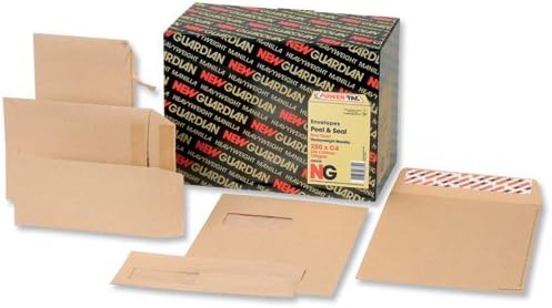 New Guardian Envelopes Heavyweight Pocket Peel and Seal Manilla C4 [Pack of 250]