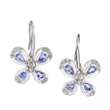 Sterling Silver Butterfly Design Tanzanite Earrings