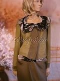 $2895 New DONNA KARAN Olive Leather Cropped Jacket 12 / 48