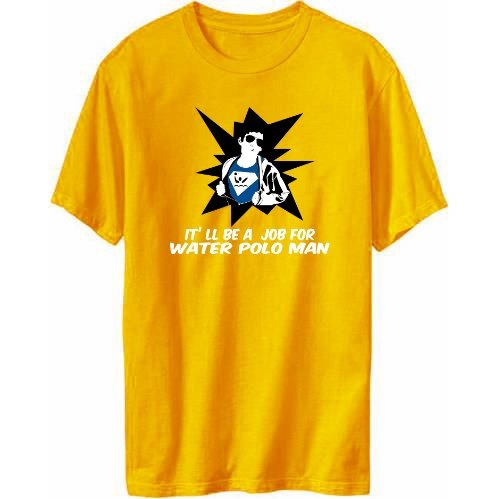 Cheap Job For Superman Water Polo Sports Mens T-Shirt (Yellow, Sizes X-Small – XXX-Large)