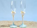 Starfish Beach Theme Toasting Glasses Set