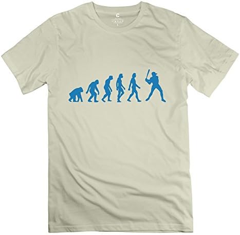 ShirtEye Men's Evolution Baseball T-shirt Natural L