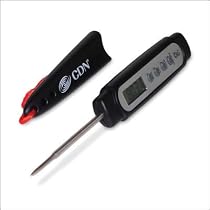 CDN Q2-450 Proaccurate Quicktip Digital Thermometer on a rope, Black.