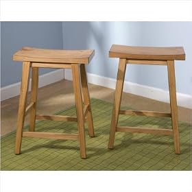 24 Belfast Saddle Stool in Rustic Oak (Set of 2) by TMS