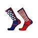Epivive Velocity American Flag Patriotic Athletic Crew Socks Royal Blue / Red (Medium)