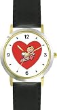 Red Heart Cupid Holding Red Heart Love & Friendship Theme WATCHBUDDY® DELUXE TWO TONE THEME WATCH Arabic Numbers Black Leather Strap Size Large 41qbvGh8cQL. SL160 Red Heart Cupid Holding Red Heart Love & Friendship Theme WATCHBUDDY® DELUXE TWO TONE THEME WATCH Arabic Numbers Black Leather Strap Size Large