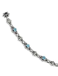Sterling Silver 7.14Swiss Blue Topaz 7.75in Bracelet