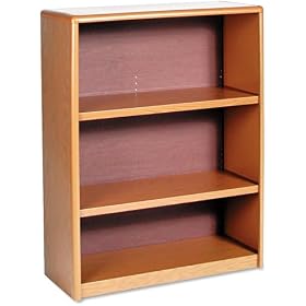 Safco 3-Shelf ValueMate� Economy Bookcase Medium Oak by Safco