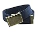 Canvas Web Belt Flip-Top Antique Brass Buckle/Tip Solid Color 50