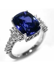 18K White Gold Tanzanite and Diamond Ring -- LIFETIME WARRANTY
