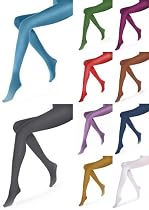 Gabriella Blickdichte Strumpfhosen Bunt Feinstrumpfhose Microfaser 40 DEN in Schwarz, Gelb, Gr&uuml;n, Blau, Pink, Lila, Rot, Wei&szlig;, Grau, Braun, T&uuml;rkis, usw.