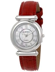 Ellen Tracy Womens ET5052RD Round Case Red Strap Watch
