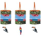 Polynesian Parrot Luau Party Paper 7-inch Lanterns 3 Per Pack